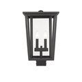 Z-Lite Seoul 2 Light Outdoor Post Mount Fixture, Oil Rubbed Bronze & Clear 571PHBS-ORB